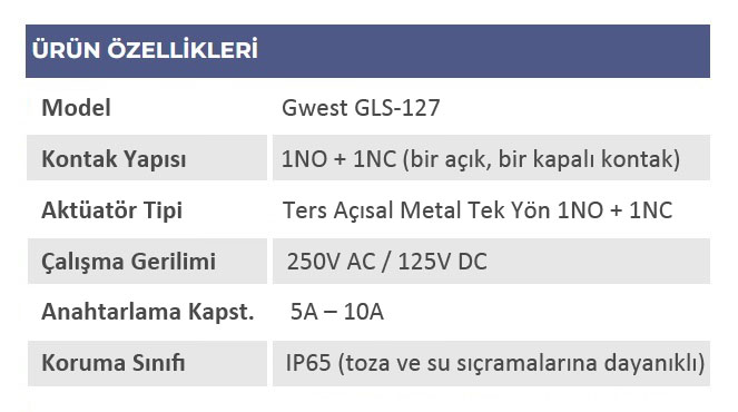 Tek Yön Limit Switch